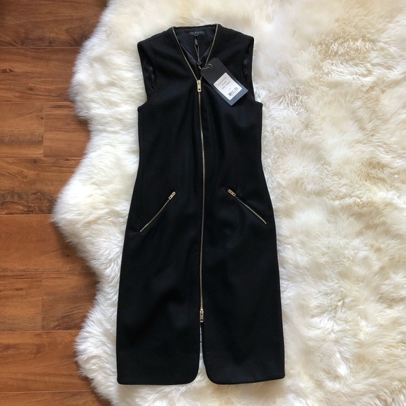 Rag & Bone Lees Crepe-Trimmed Wool Zip Front Dress - Picture 3 of 7